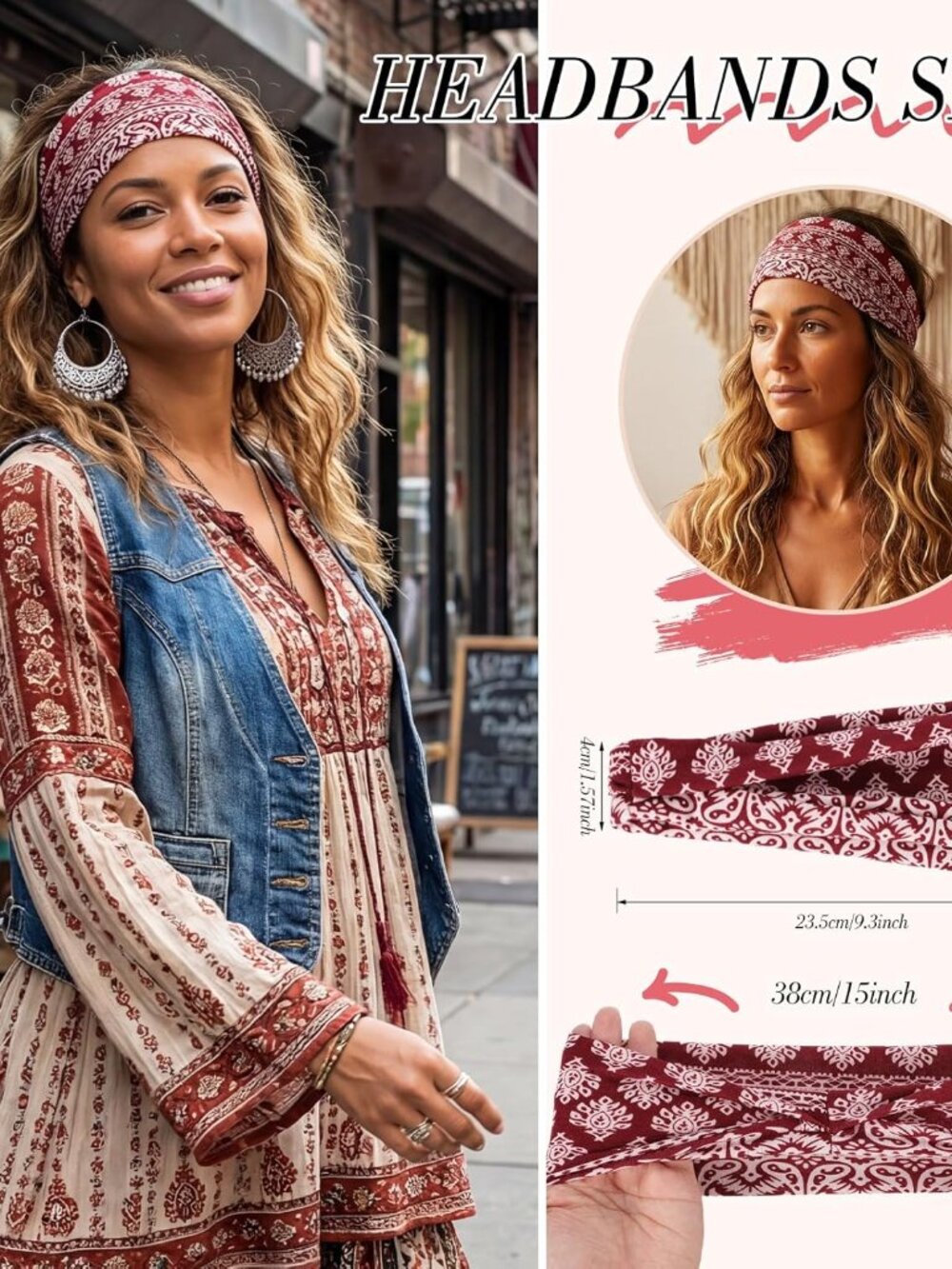 8-Pack Boho Style Women’s Headbands for Any Occasion - Picture 2 of 7